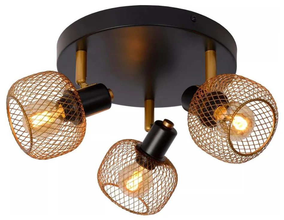 Lucide 77978/13/02 - Bodové svietidlo MAREN 3xE14/13W/230V čierna/mosadz