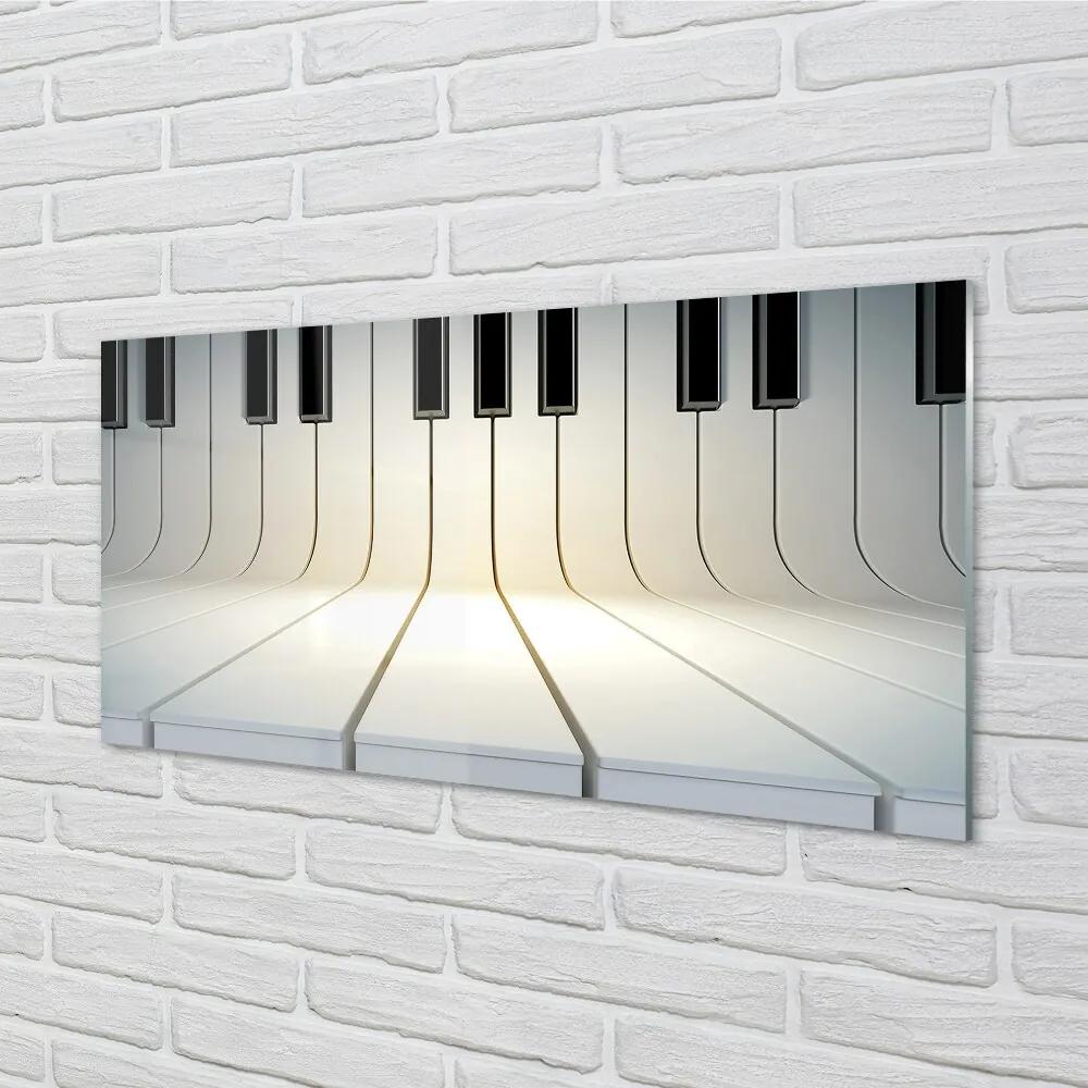 Obraz na skle klávesy klavíra 125x50 cm