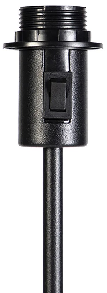 Stojaca lampa čierna nastaviteľná so svetlosivým tienidlom 50 cm - Parte