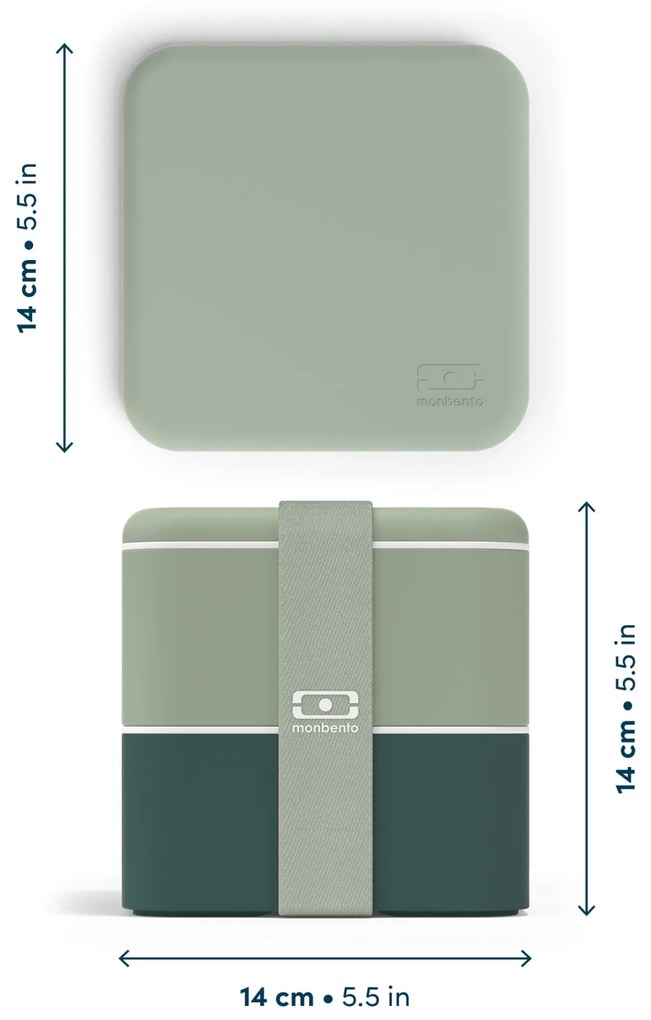 monbento Desiatový box Monbento Square Green Bicolor 1,7 l