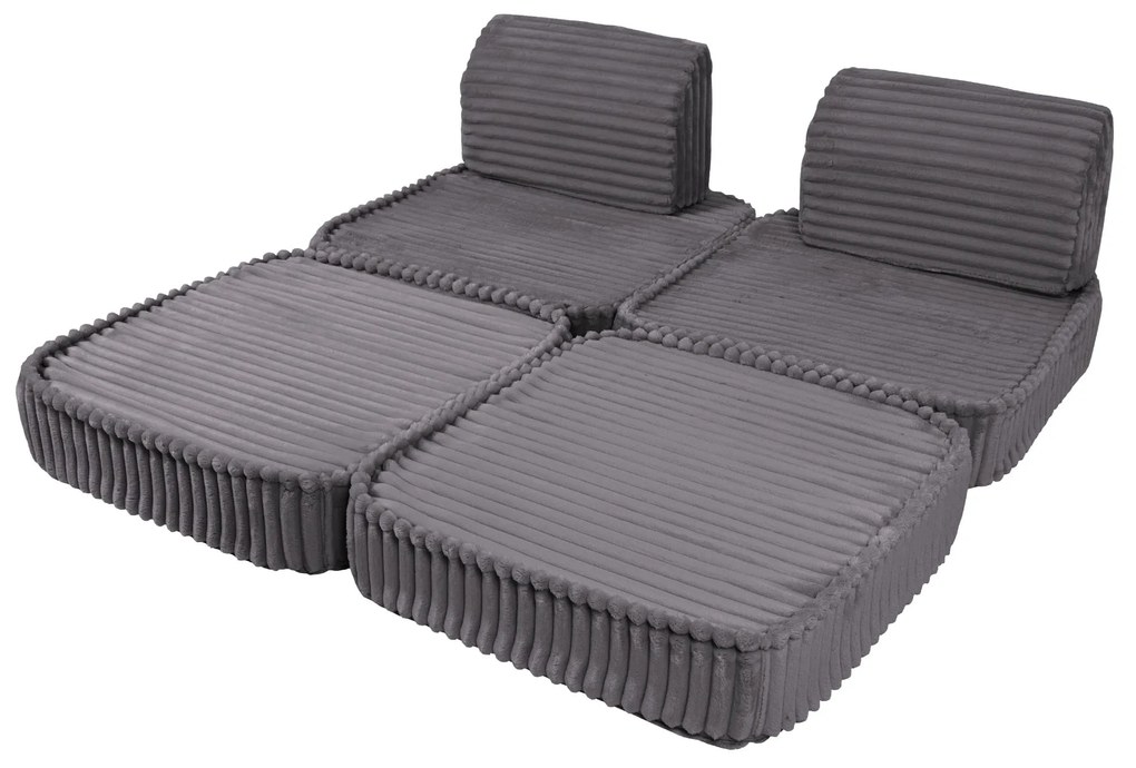 MeowBaby® Churros detská pohovka Basic, Jurassic Grey