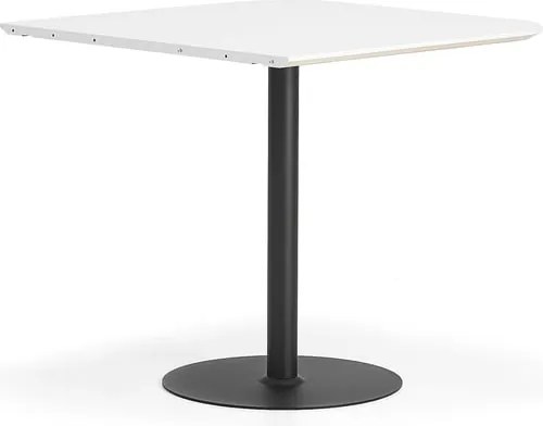 Barový stôl METRIC, zaoblené rohy, 1000x1000x900 mm, čierna/biela