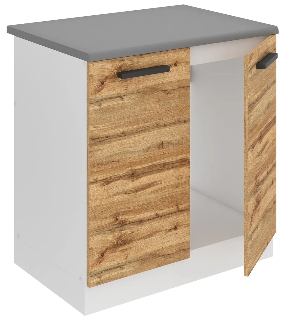 Kuchynská skrinka Belini Premium Full Version drezová 80 cm dub wotan s pracovnou doskou