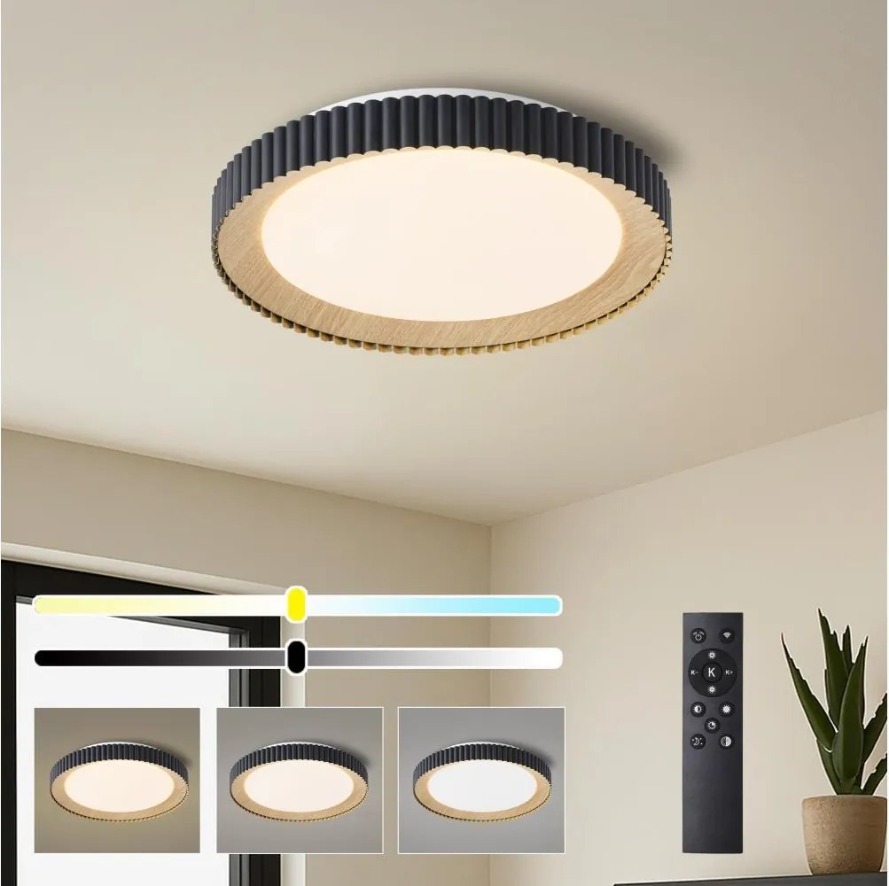 Brilagi - stmievateľné LED stropné svietidlo NEXO LED/48W/230V 3000-6000K čierne, priemer 43 cm, s diaľkovým ovládaním