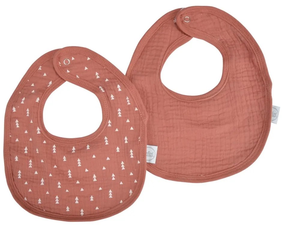 Mušelínové podbradníky v tehlovej farbe v súprave 2 ks – Bébé Douceur