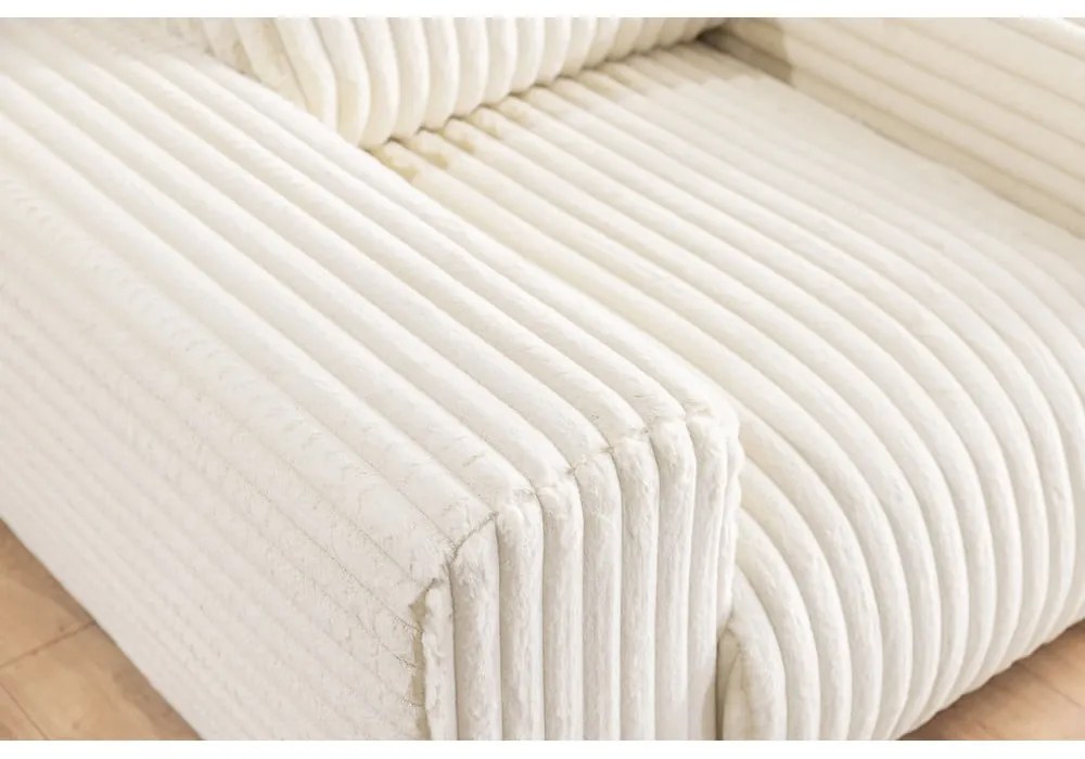 Krémové menčestrové kreslo Justin – Ropez