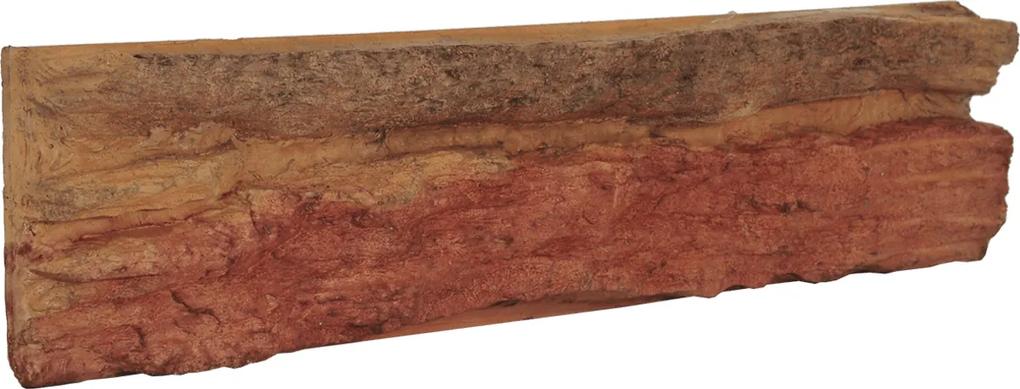Kamenný obklad Vaspo Skála ohnivá oranžovočervená 8,6x38,8 cm V55100