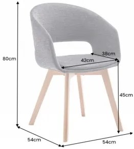 N-STAR sivá čalúnená stolička Sivá