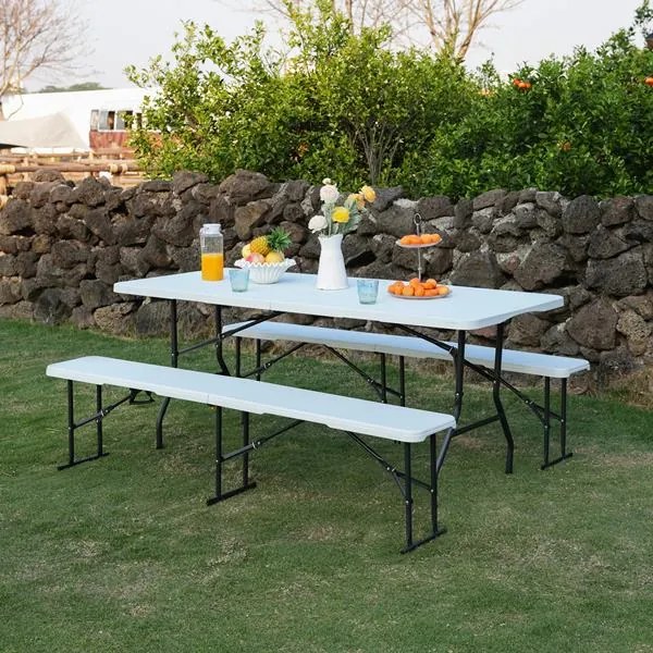 Skladacia lavica NILS Camp NC3404 biela