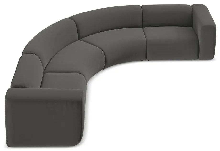 Sivá zamatová rohová pohovka Ekahi – Makamii