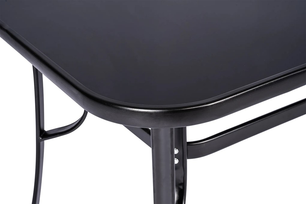 Noela Záhradný jedálenský set Klaudia čierny + 4x kovová stolička Ramada