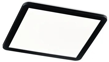 Štvorcové stropné svietidlo čierne 40 cm vrátane LED 3-stupňovo stmievateľné IP44 - Lope