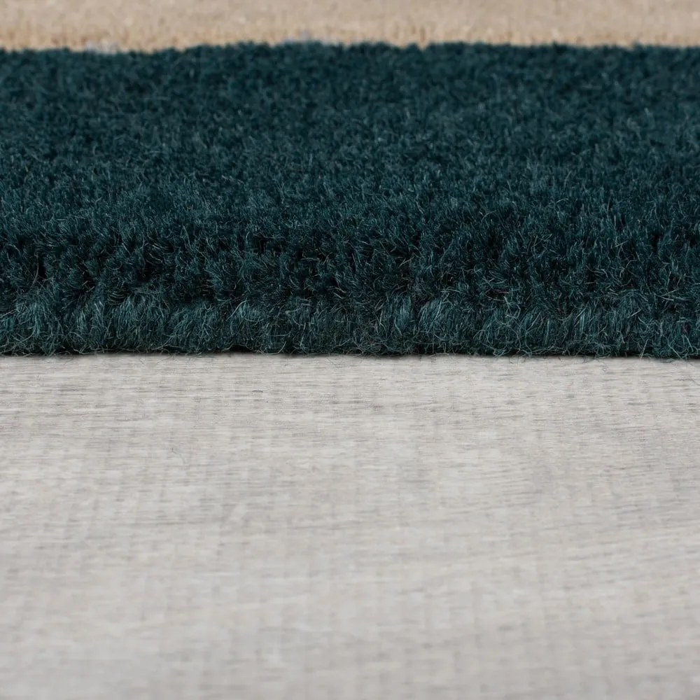 Tmavozelený ručne tkaný vlnený koberec 150x240 cm Labyrinth Shaped – Flair Rugs