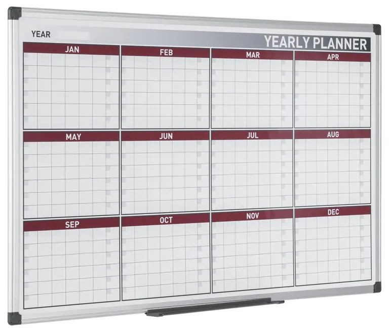 Ročná plánovacia tabuľa, magnetická, dni/mesiace, 900 x 600 mm