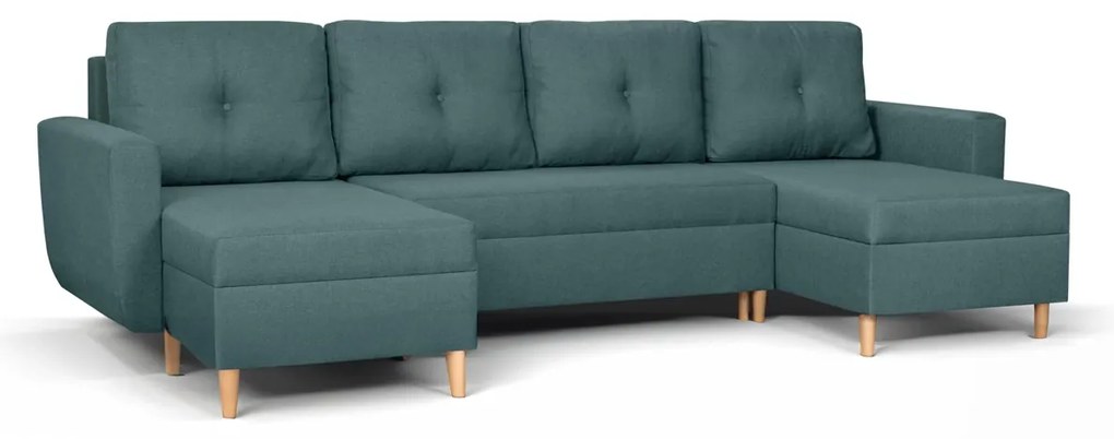 Rohová sedacia súprava s funkciou spania DORIS MAX Tyrkysová