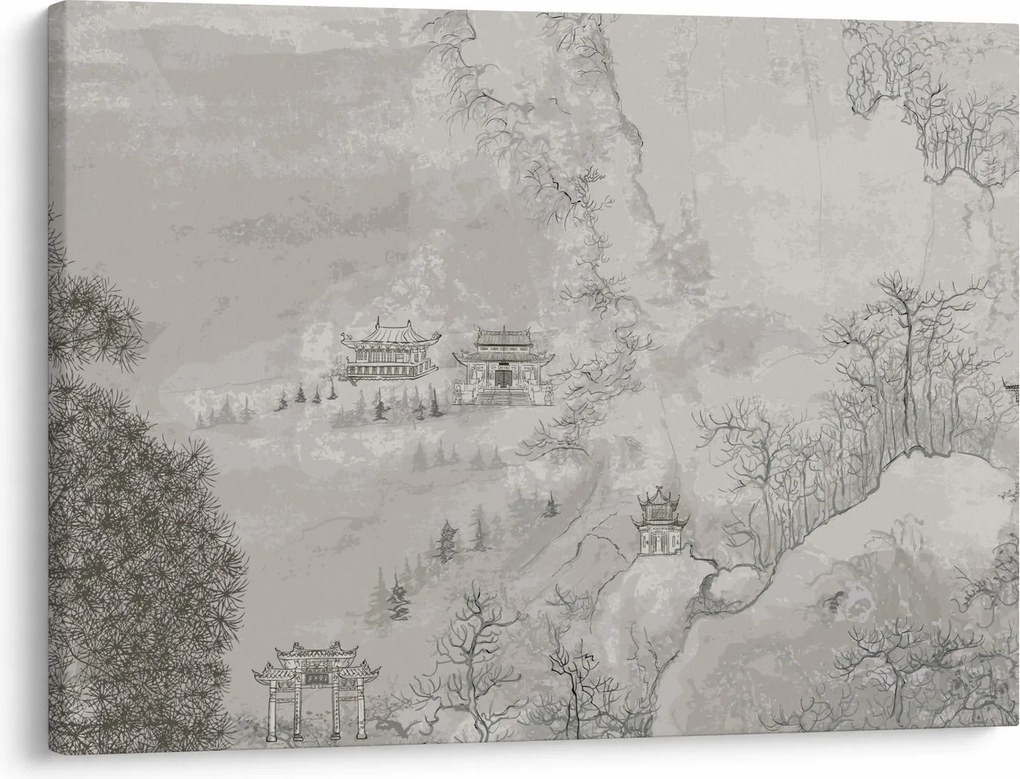Obraz - Čínska krajina (70x50 cm)