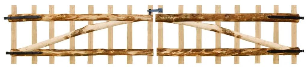 vidaXL Dvojkrídlová brána z lieskového dreva, 300x60 cm
