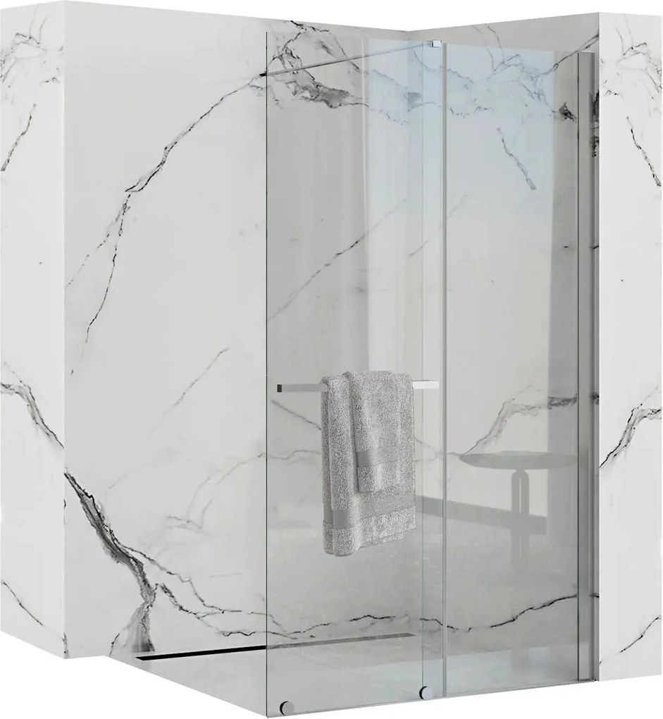 Posuvná bezrámová sprchová zástena REA CORTIS 100 cm, chróm/transparent - bez vaničky
