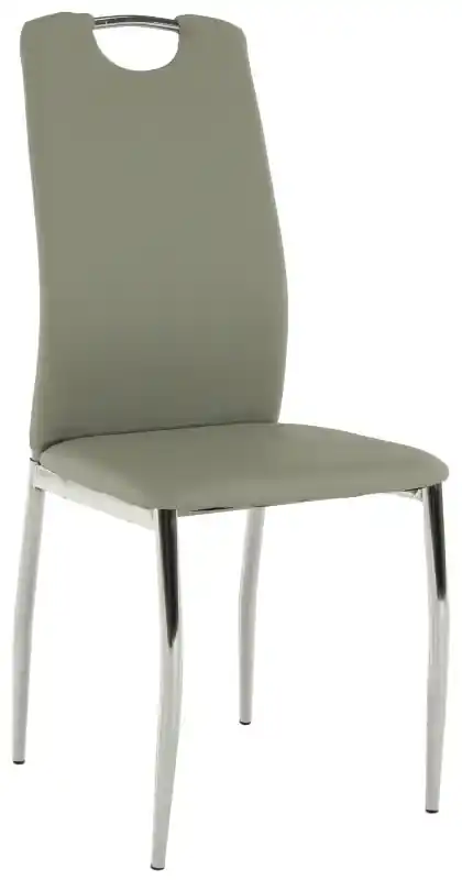 Jedálenská stolička, ekokoža sivá/chróm, ERVINA | Biano