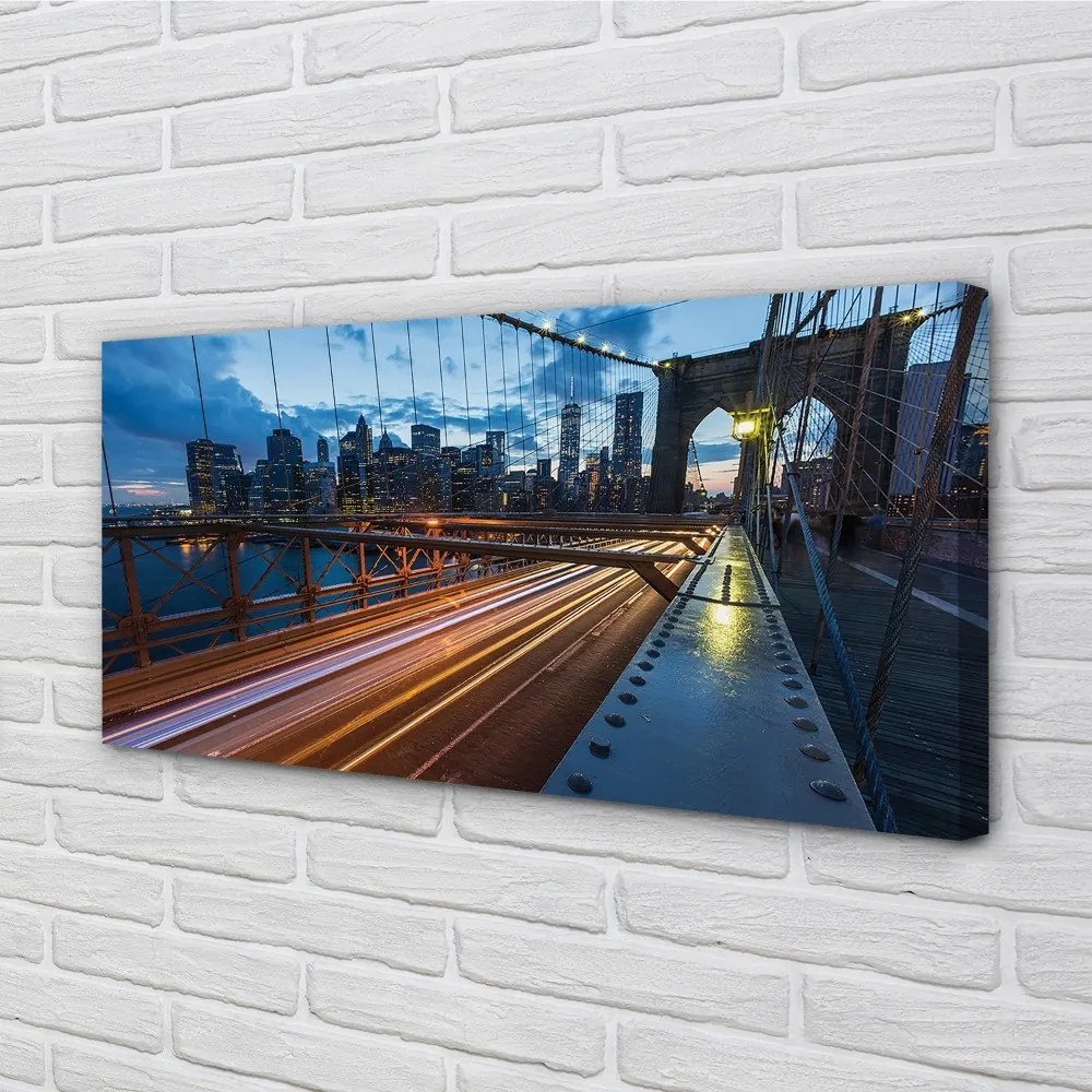 Obraz na plátne Mrakodrapy bridge river 125x50 cm