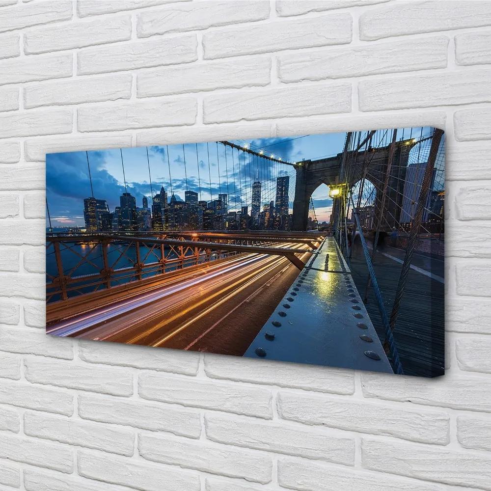 Obraz na plátne Mrakodrapy bridge river 140x70 cm
