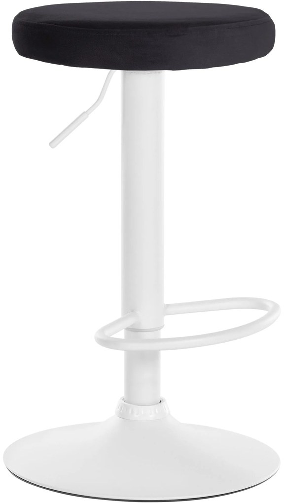 Barová stolička Ponte - zamat, biely rám - Čierna