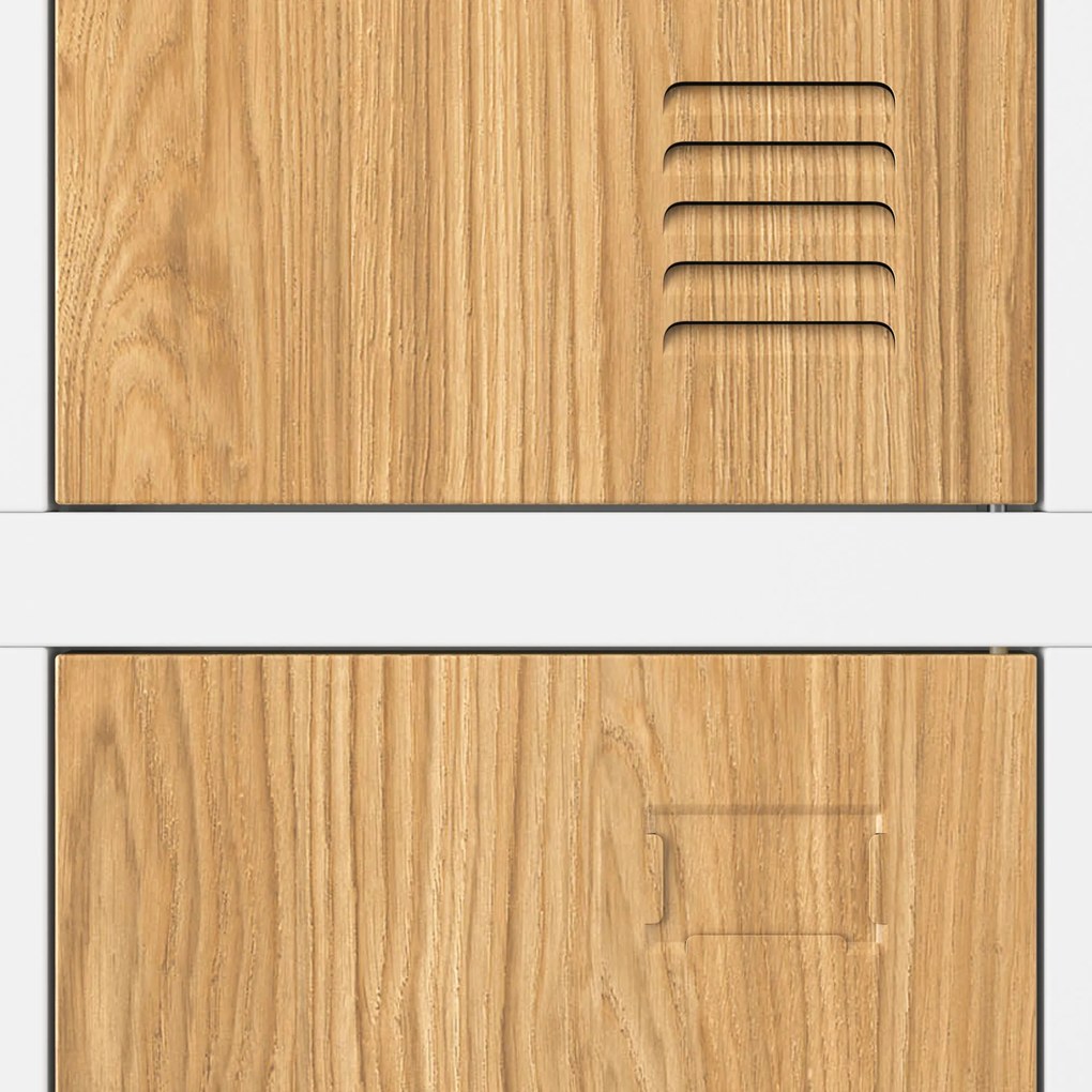 6-dverová šatňová skrinka na oblečenie, biela/zlatý dub, 900x1850x450 mm: IGOR Eco Design