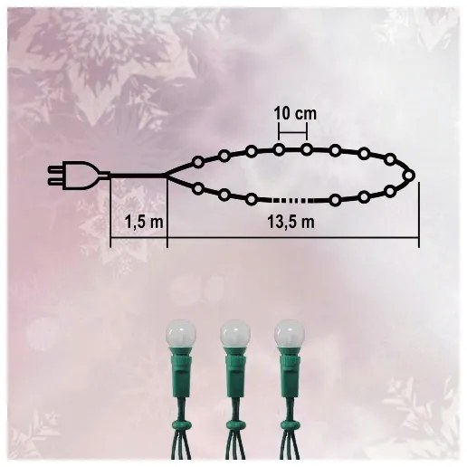 LED Vianočná vonkajšia reťaz 500xLED 35m IP44 studená biela