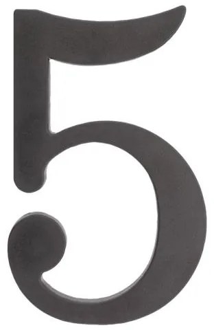 PSG 64.135 - plastová 3D číslica 5, číslo na dom, výška 180 mm, čierna