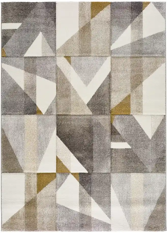 Sivo-žltý koberec Bianca Dice, 120 x 170 cm | BIANO