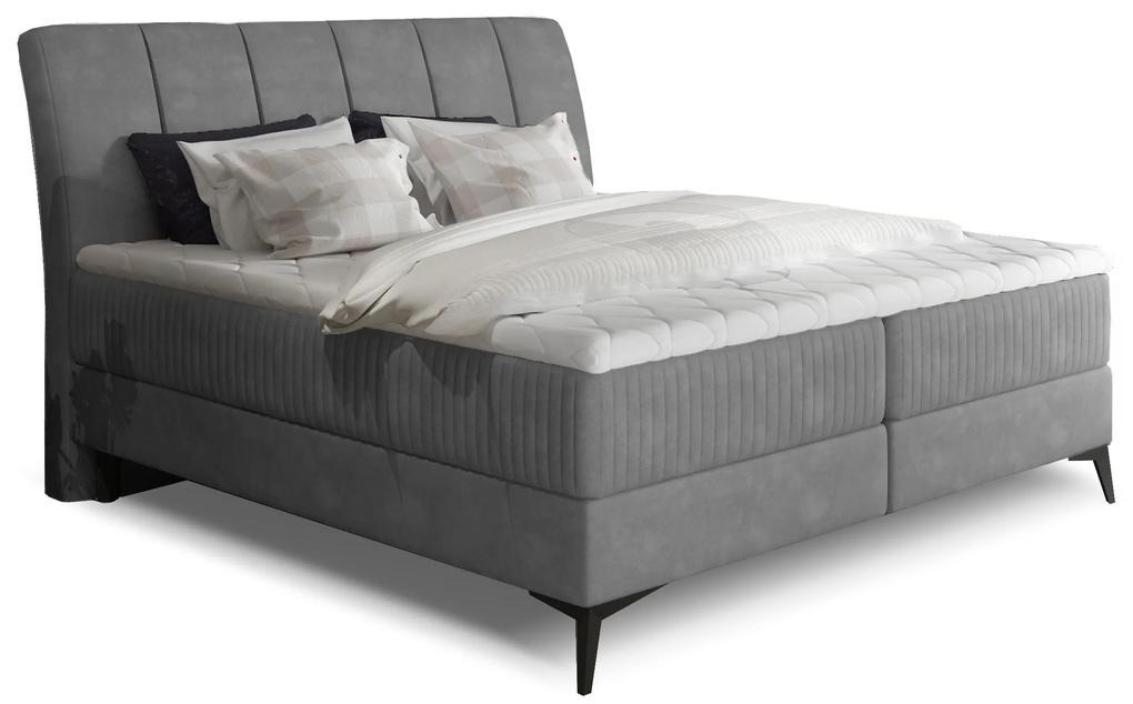 Kontinentálna posteľ 180 cm Alberto (sivá) (s matracmi). Vlastná spoľahlivá doprava až k Vám domov. 1027402