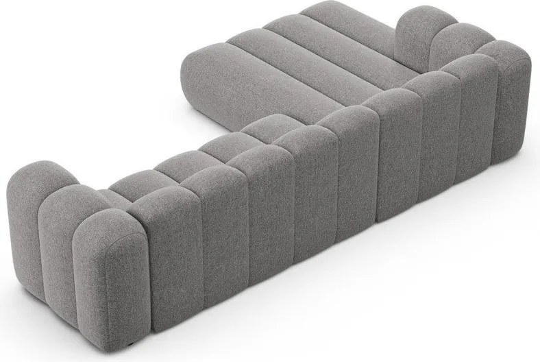 Sivá ženilková rohová pohovka (ľavý roh/s leňoškou) Lupine – Micadoni