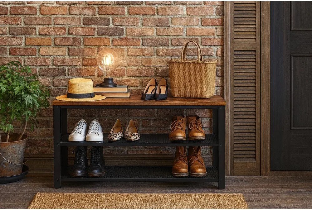 Čierny oceľový stojan na topánky 80x45x30 cm Arne – Bonami Essentials