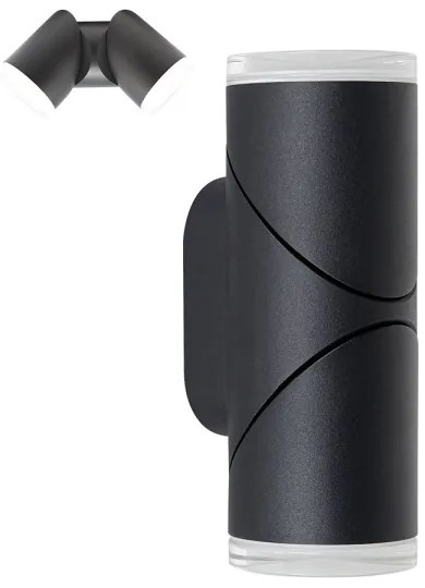 Prezent 28210A - LED Vonkajšie nástenné bod. sviet. AKARA 2xLED/5W/230V IP65 čierna