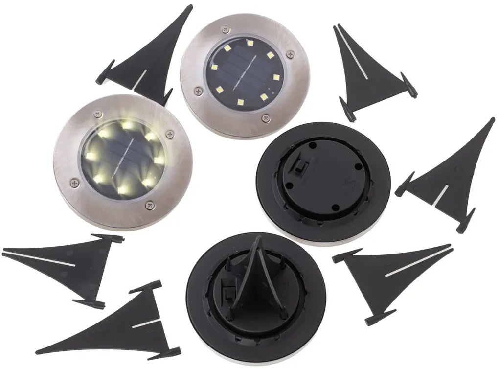 KIK Solárne záhradné LED svetlá - 8 LED - 4 ks - teplá biela