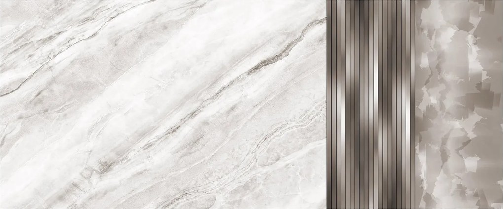 Obraz - Mramor so striebornými linkami (120x50 cm)