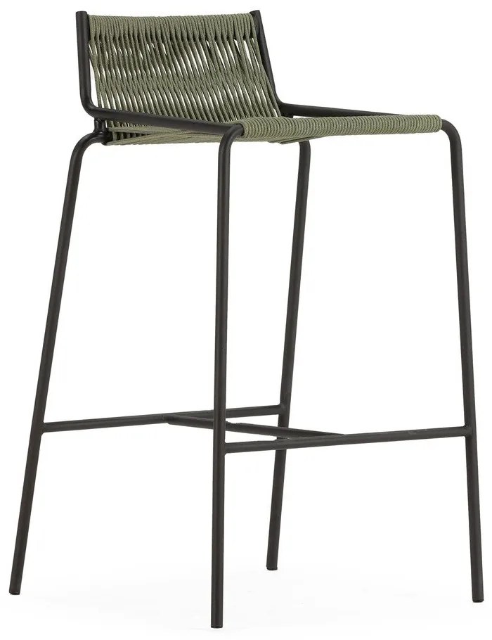 Zelená kovová barová stolička (výška sedadla 65 cm) Emily – Marckeric