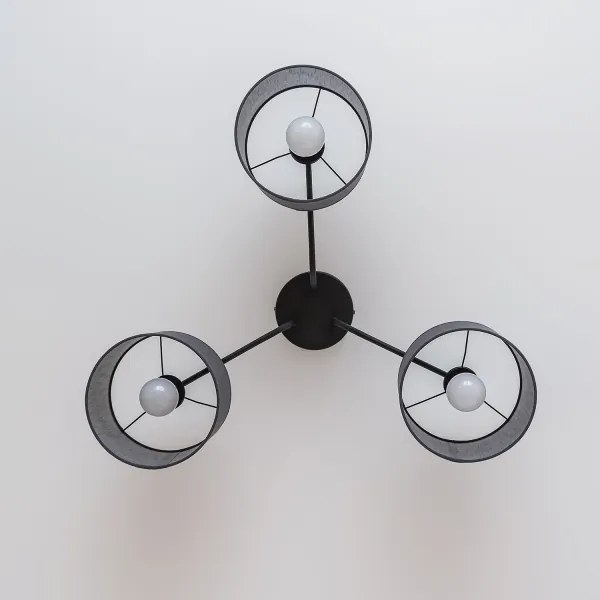 Prisadený luster ALBA 3xE27/15W/230V sivý