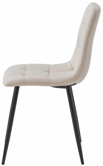 Set troch jedálenských stoličiek KARA béžové / čierne nohy (3ks)