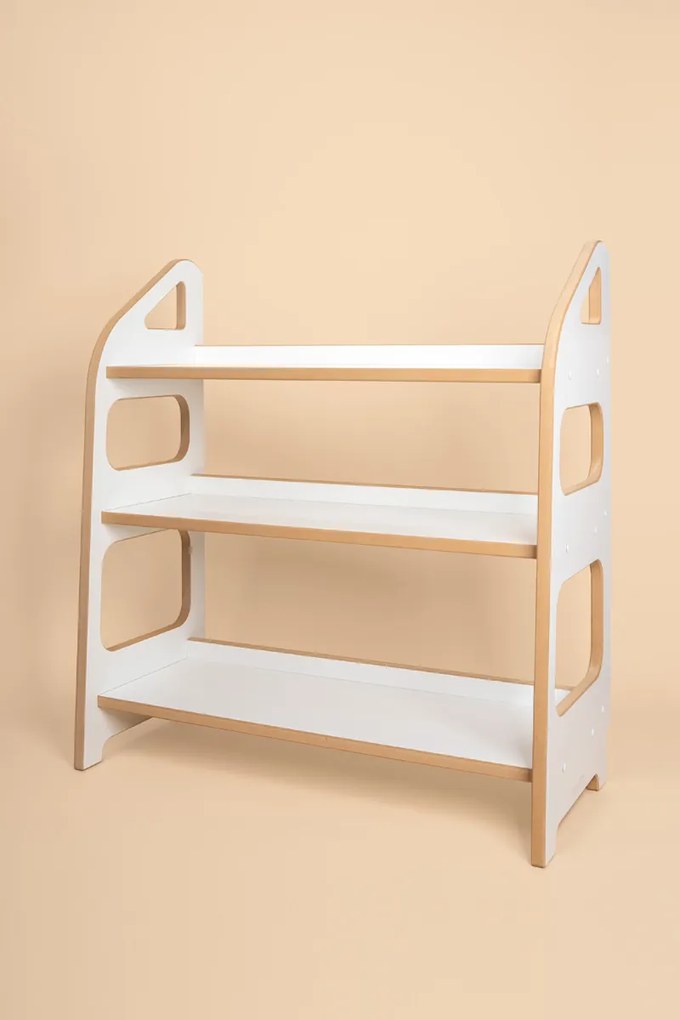 Detský Montessori regál, biely - 72 x 78 cm