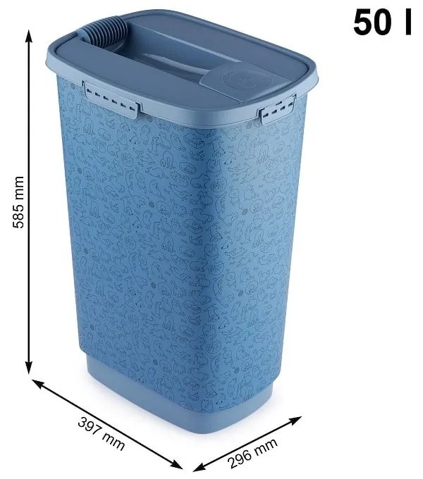 Modrý box na granule 50 l Cody - Rotho