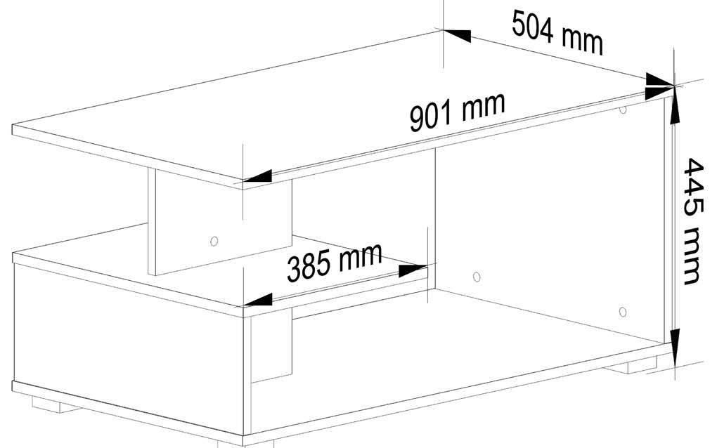 Konferenčný stolík Palak (dub sonoma). Akcia -16%. Vlastná spoľahlivá doprava až k Vám domov. 1068641