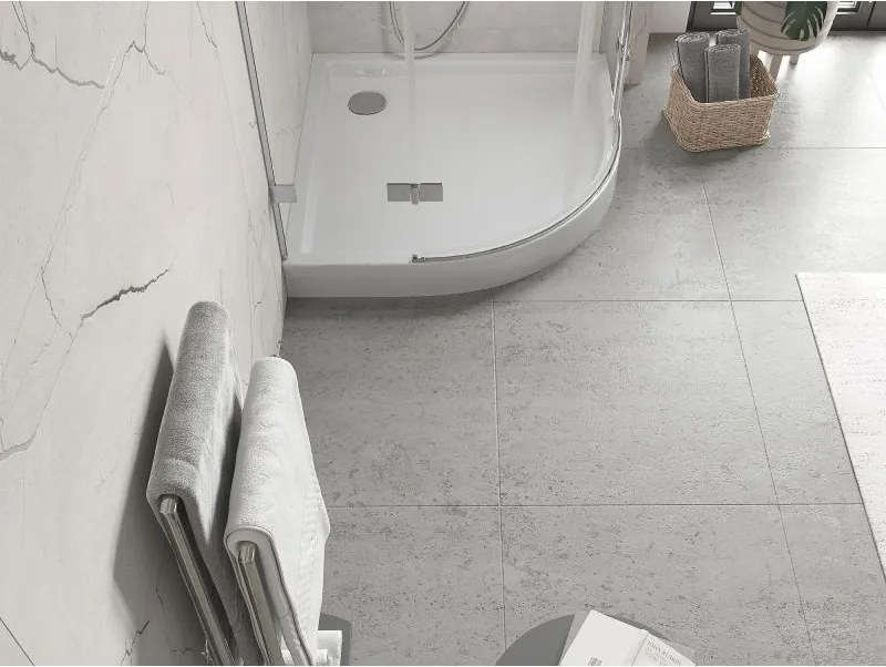 Mexen Flow+ štvrťkruhová sprchová vanička 80 x 80 cm, biela lesklá, 46Q108080H