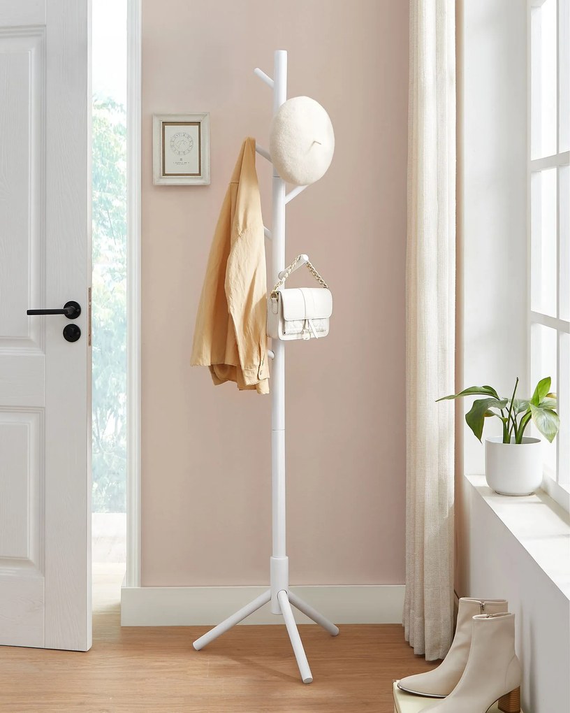 Biely vešiak z masívneho dreva STELLO