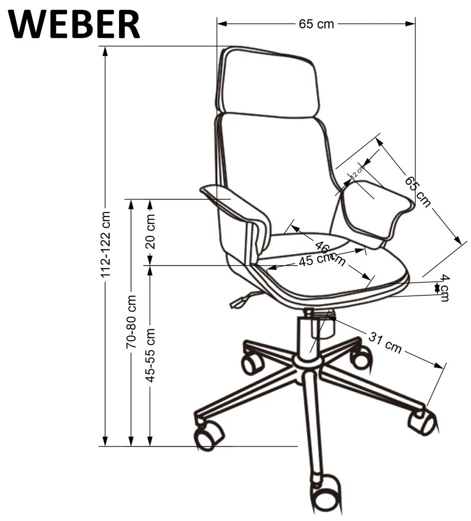 Kancelářské křeslo WEBER černé/ořech