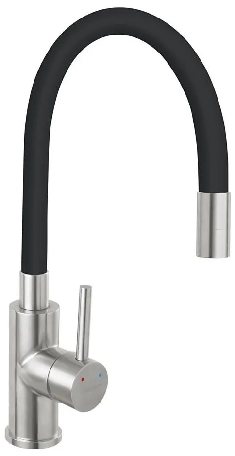 FERRO - Drezová batéria s flexibilným ramienkom nerez/matná čierna