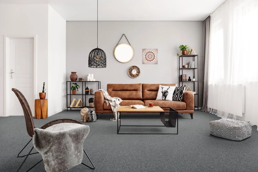 Lano, Koberec metráž Sparkle 810, na mieru, šíře 4m,5m, šedá, ab (mriežka), chodba / predsieň