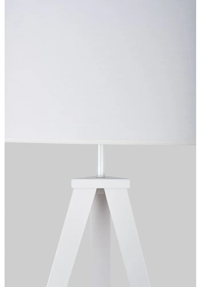 Stojacia lampa s bielymi kovovými nohami a bielym tienidlom Bonami Essentials Kiki