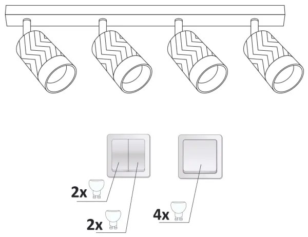 Bodové svietidlo ARRAS 4xGU10/10W/230V čierna