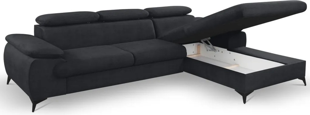 Rohová sedacia súprava Scala, antracitová šedá látka, pravý roh